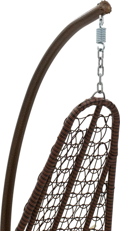 Lëkundëse varëse Soleil, metal, kafe, jastëk bezhë, 103x83x200cm