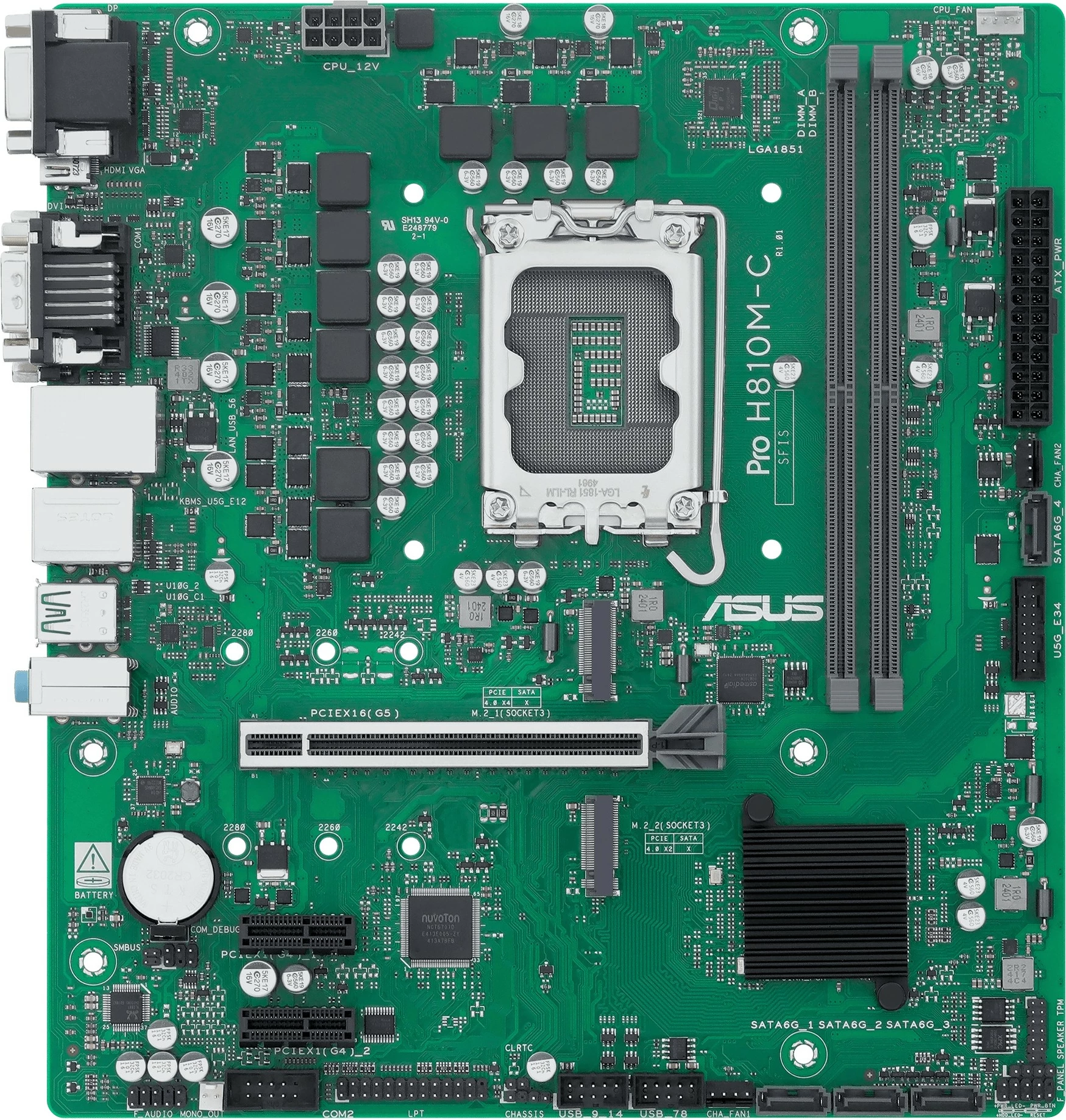 Pllakë amë ASUS PRO H810M-C-CSM, Intel LGA1851, DDR5, micro ATX