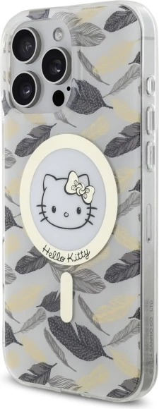 Mbështjellës Hello Kitty IML Golden Leaves MagSafe për iPhone 16 Pro Max, Bardhë