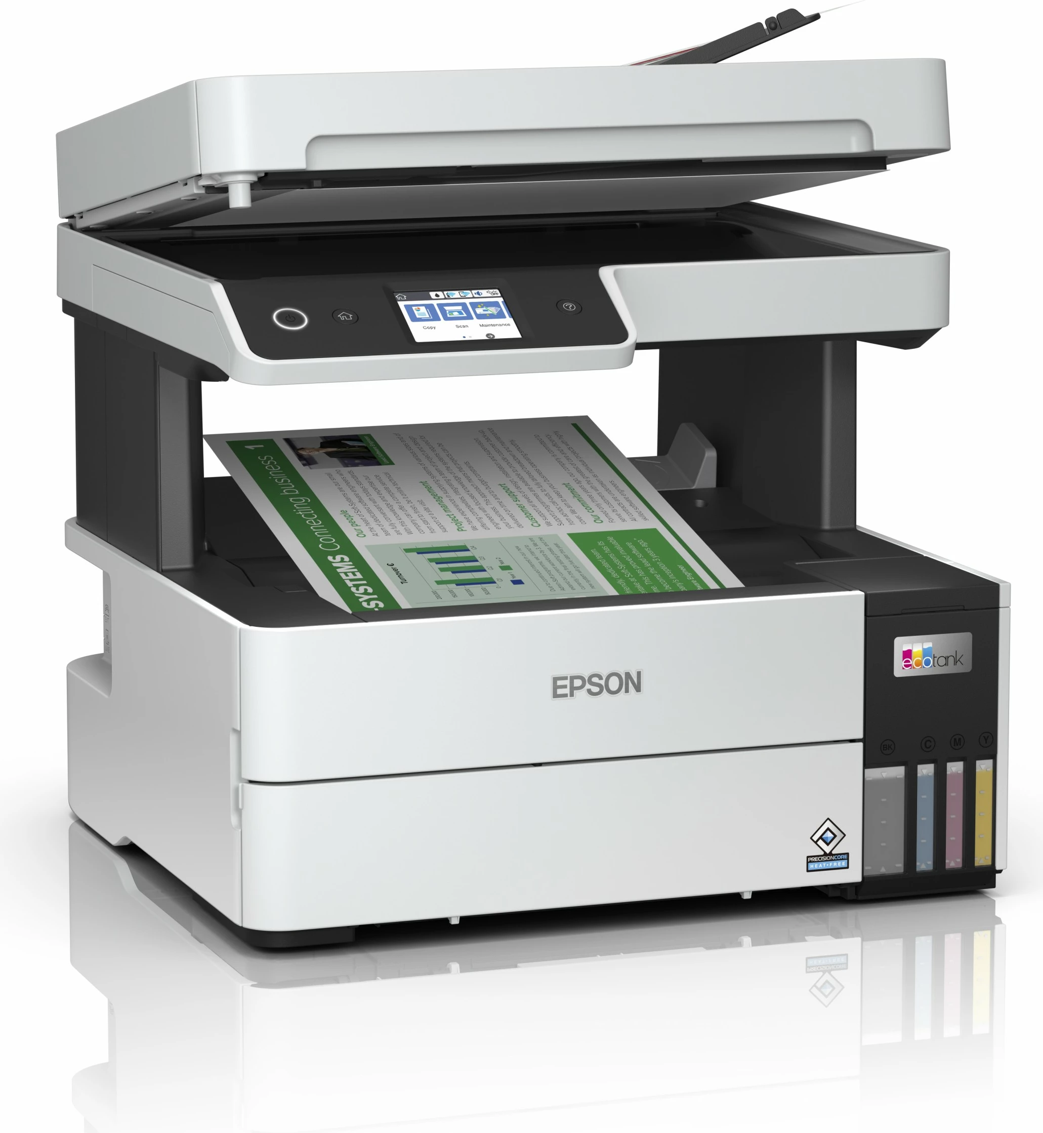 Printer Epson EcoTank ET-5150, Inkjet, A4, Wi-Fi, Touchscreen, zi/bardhë