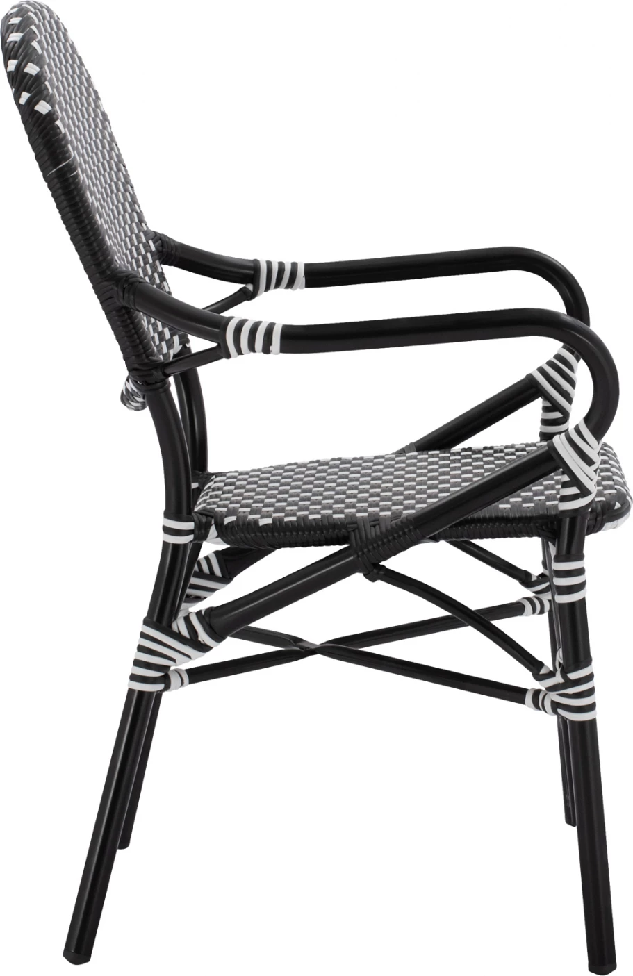 Karrige alumini me pamje bambuje, me thurje të zezë dhe të bardhë, FH5793.02, 56x63x96 cm