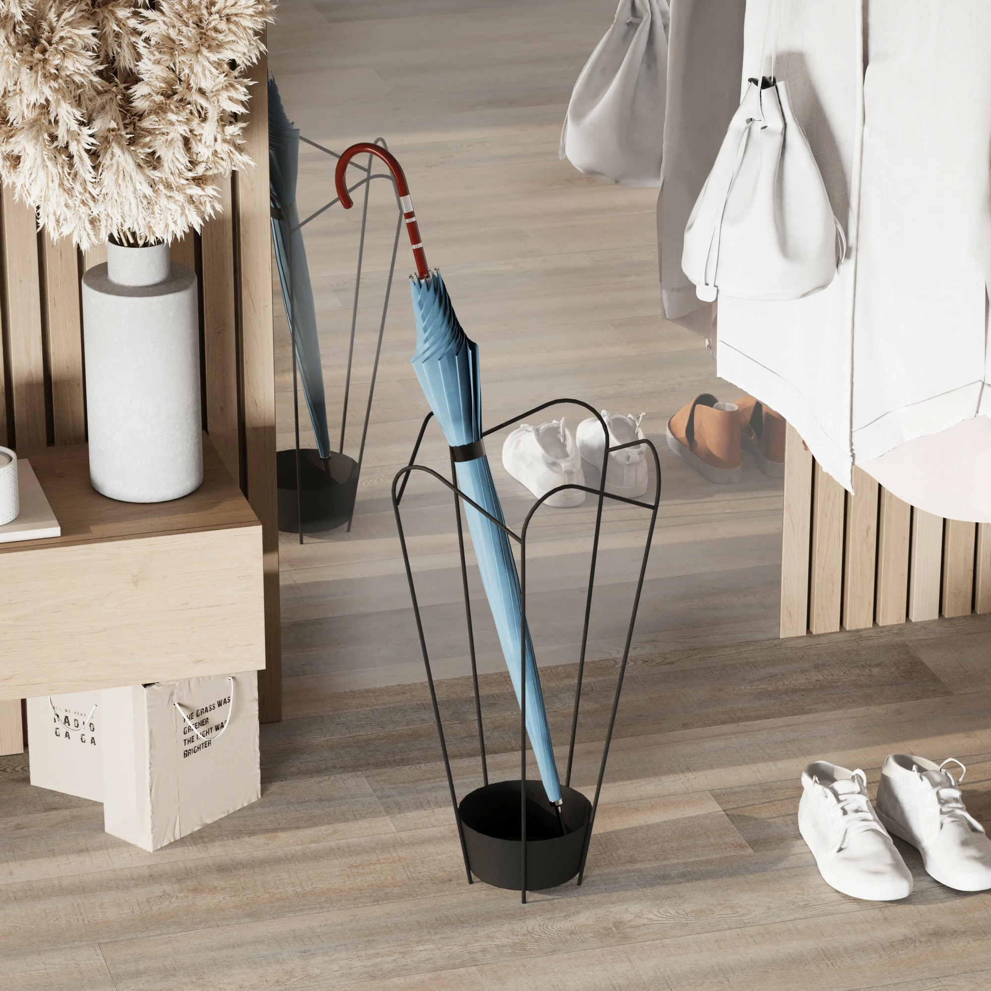 Aksesor dekorativ metalik, mbajtëse çadrash, ngjyrë e zezë, GED-016