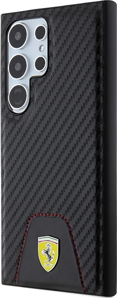 Mbështjellës Ferrari Carbon Stitched Bottom për Samsung Galaxy S24 Ultra, i zi