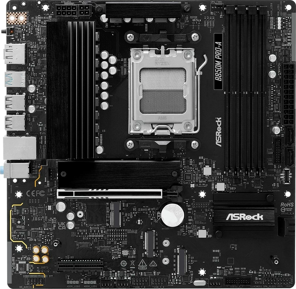 Pllakë amë Asrock B850M Pro-A, Socket AM5, micro ATX, E zezë