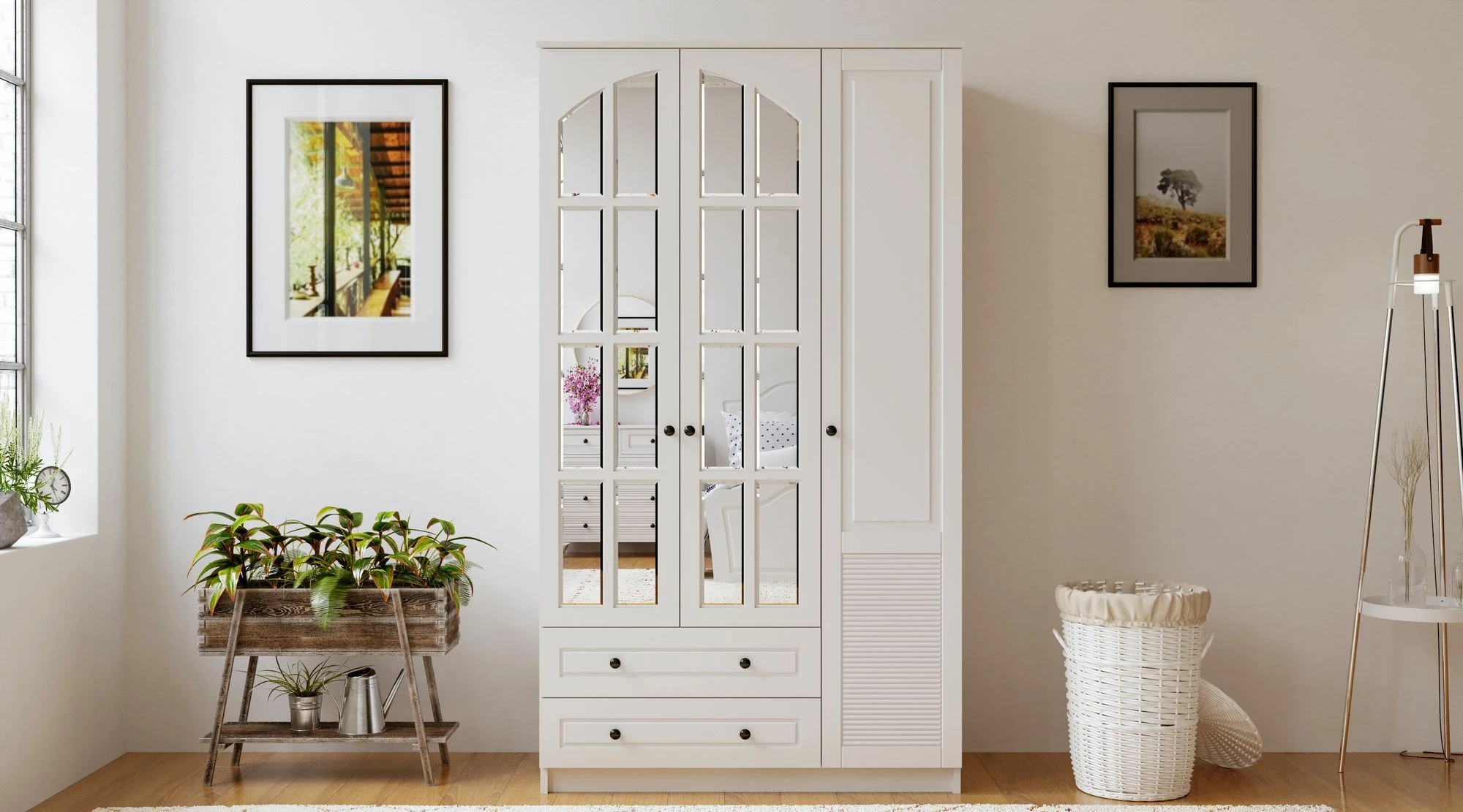 Dollap Skye Decor, ngjyrë e bardhë mat, Rb-110