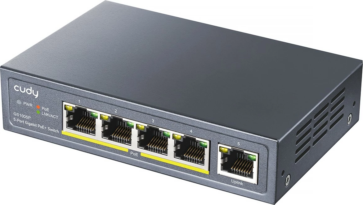 Switch Cudy GS1005P, Gigabit Ethernet, PoE, Rack mounting