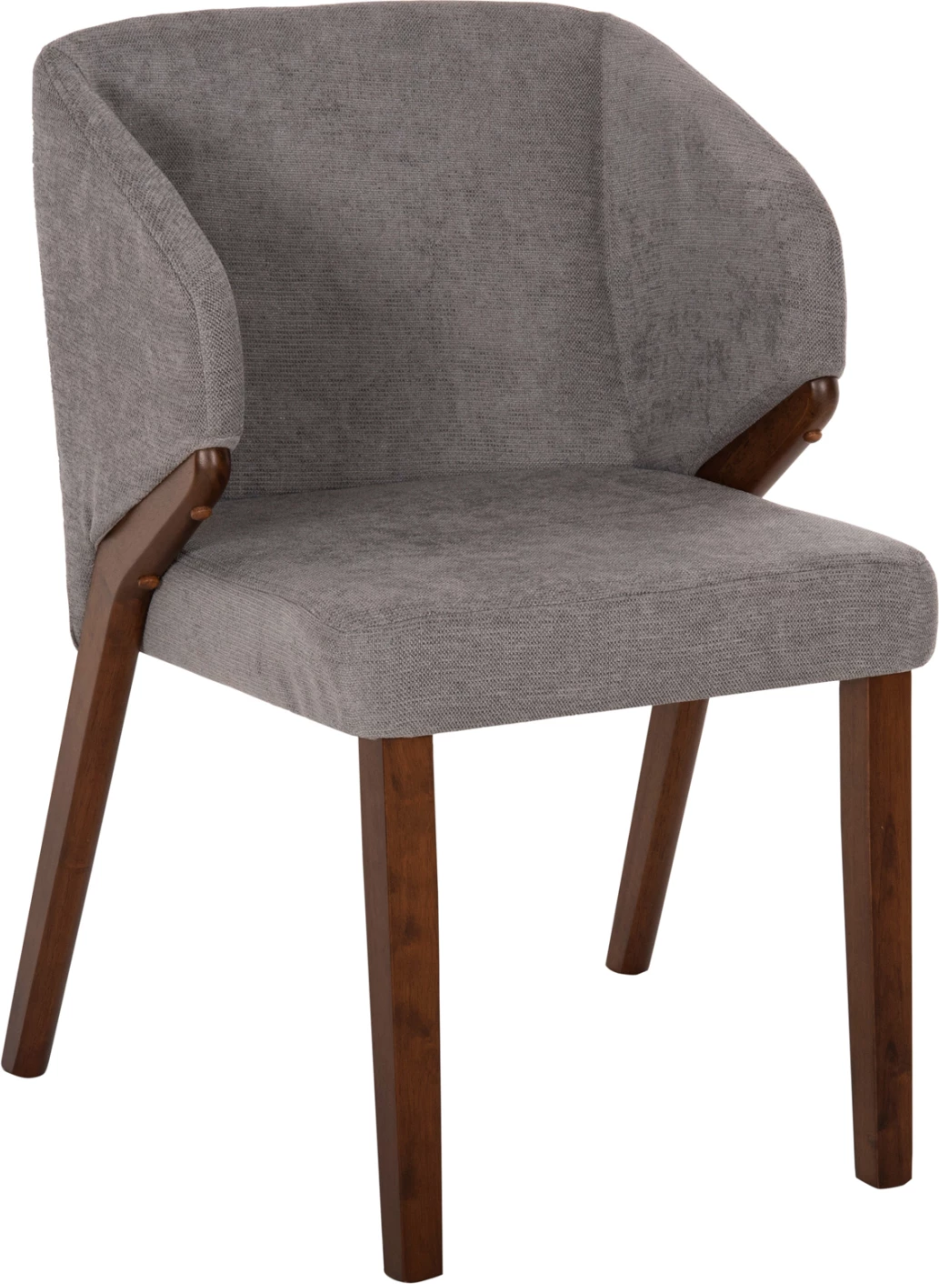 Karrige ngrënieje RADDER FH9749 dru gome ngjyrë arre-gri pëlhurë 50x53x77H cm., set prej 2 copë