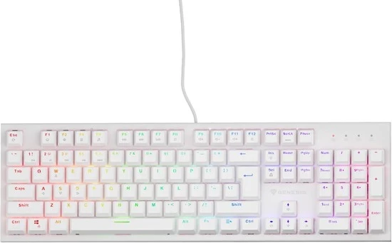 Tastierë mekanike Genesis Thor 303, RGB, Outemu Peach Silent, e zezë dhe e bardhë