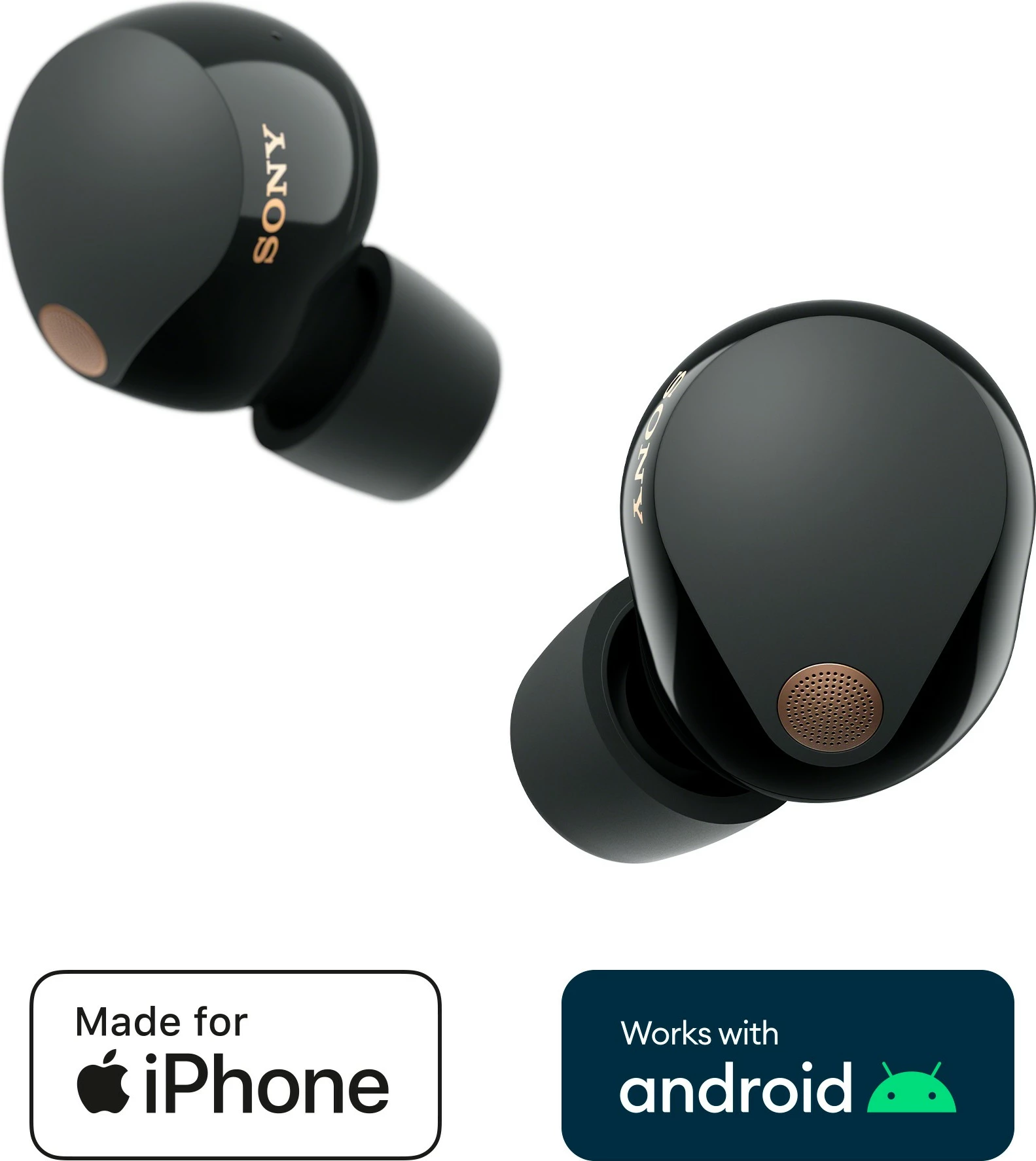 Kufje wireless SONY WF-1000XM5, noise canceling, 24h bateri, të zeza