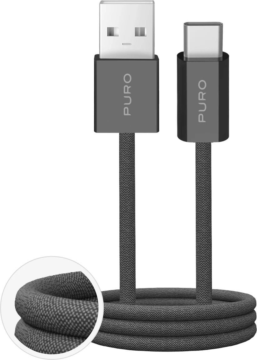 Kabllo Puro Fabrik 2.0 USB-A në USB-C, 1.5m, 10W, e gjelbër e errët