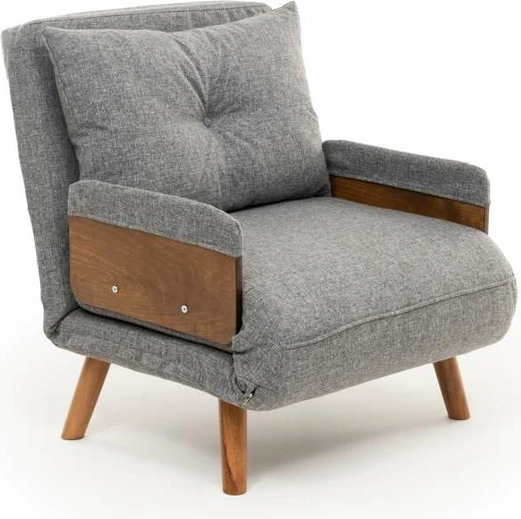Krevat-karrige një vendës, Atelier del Sofa, Cosmo Single, gri e çelët