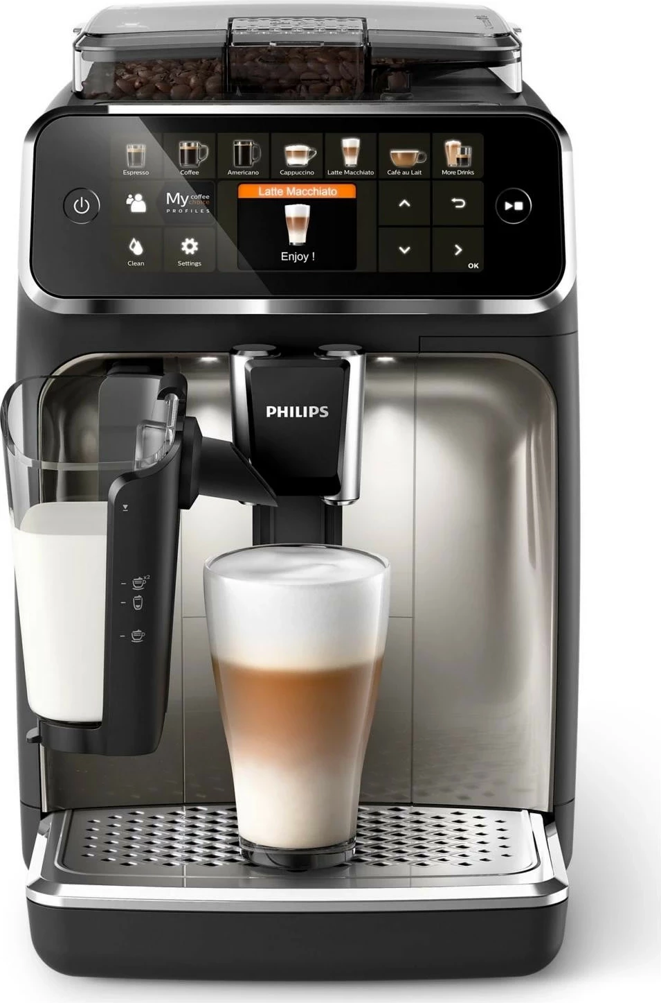 Aparat kafeje Philips 5400 EP5447/90, automatik, 275g, zi/kafe, e zezë