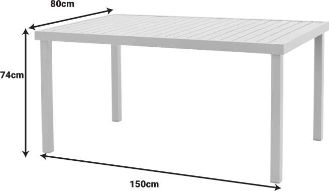 Tavolinë me karrige për terasë Naoki-Kliton A, metal i zi, alumin antracit, set prej 5 pjesësh, 150x80x74cm
