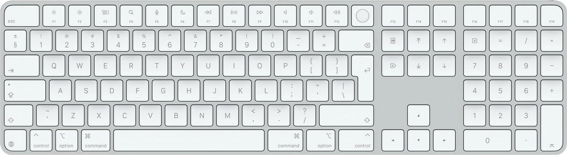 Tastierë Apple Magic Keyboard me Touch ID dhe Tastierë Numerike, për Mac me Apple silicon, Ngjyrë Bardhë
