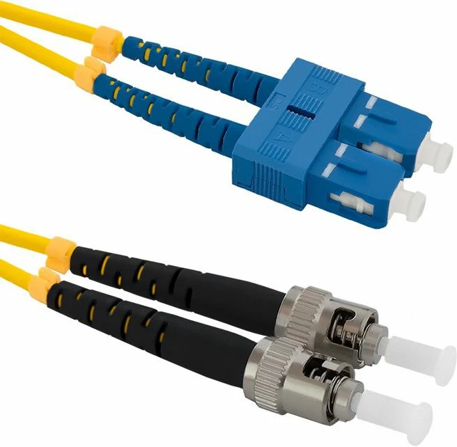 Patchcord fibër optike Qoltec 54060, SC/UPC - ST/UPC, SM 9/125 G652D, 2 m, LSZH, e verdhë