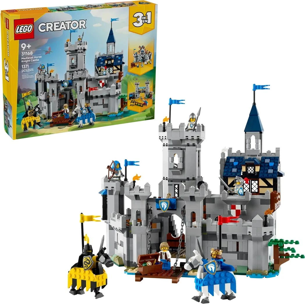 Set LEGO Creator 3 në 1, 31168, Kështjellë mesjetare me kalorës dhe kuaj