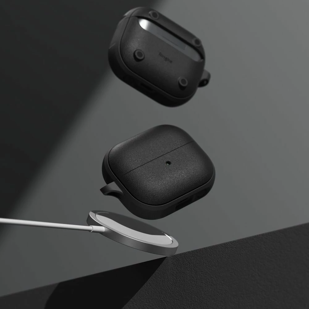 Mbështjellës Ringke Onyx për Samsung Galaxy Buds 3/3 Pro, MagSafe, me karabinë, e zezë