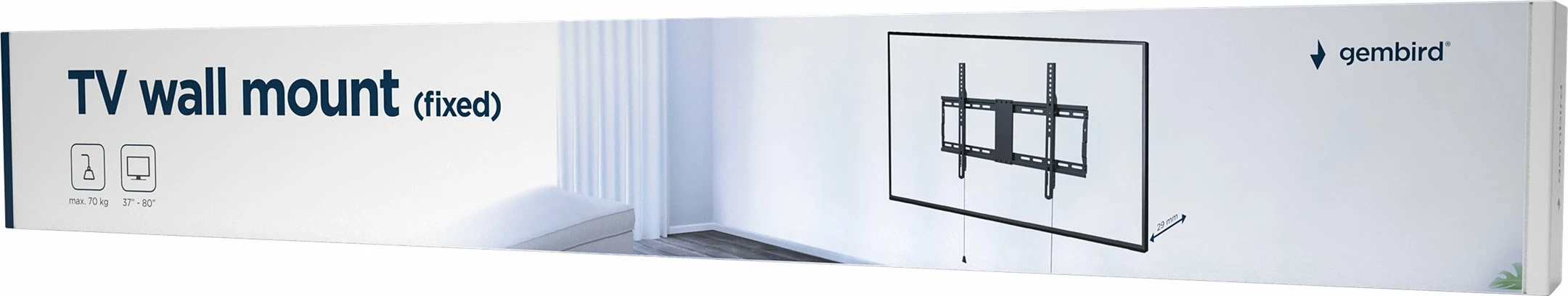 Mbajtës muri për TV Gembird WM-80F-01, 37-80 inç, i zi