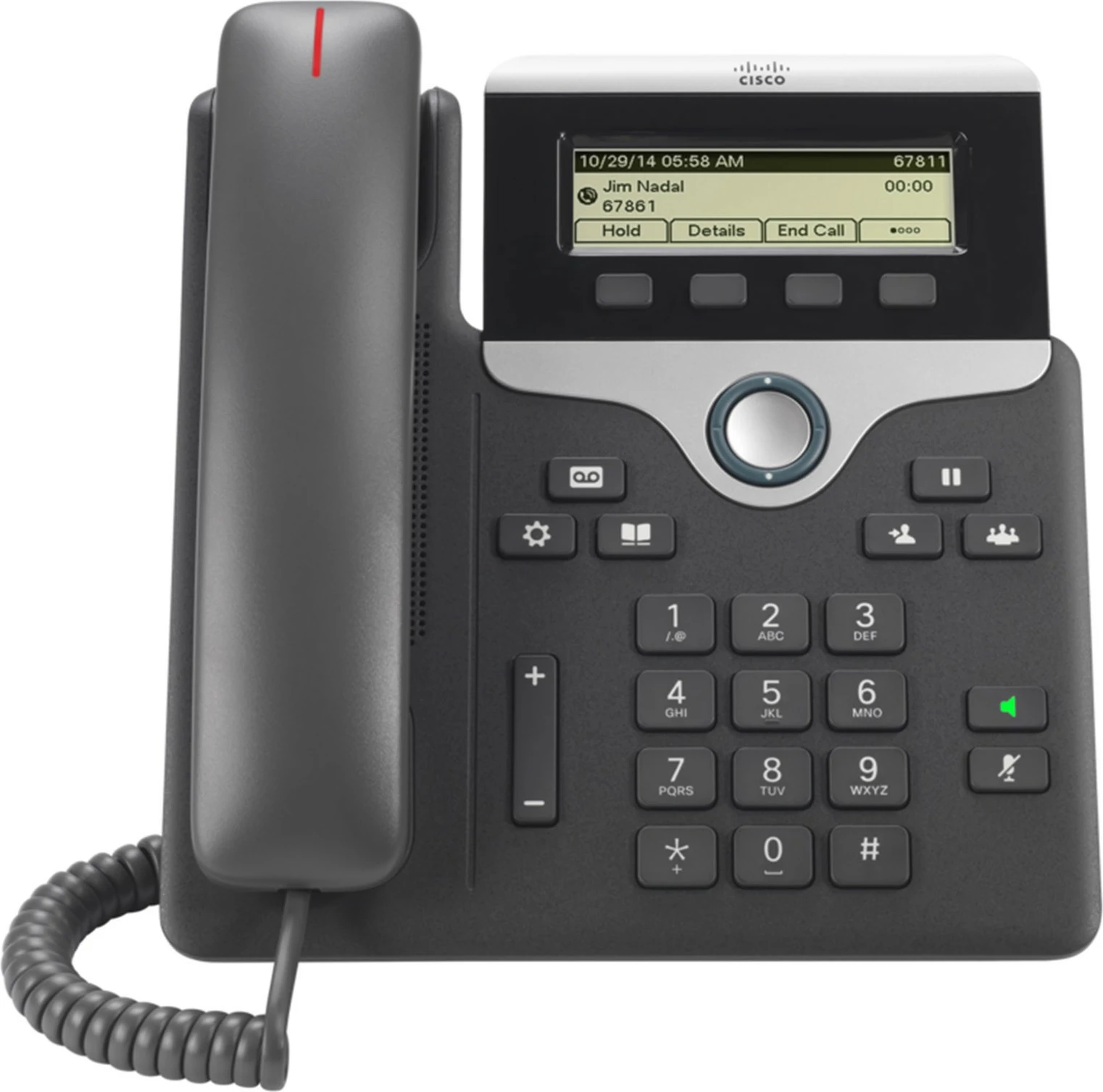 Telefon IP Cisco 7811, 1 linjë, ekran 3.2 inç, PoE, zi/argjendtë
