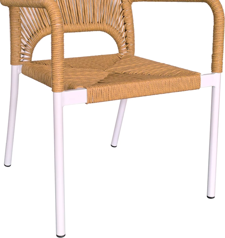 Set tavoline me karrige për terasë Kliton - Norture, alumin, ngjyrë e bardhë/natyrale, 80x80x74cm, 3 copë