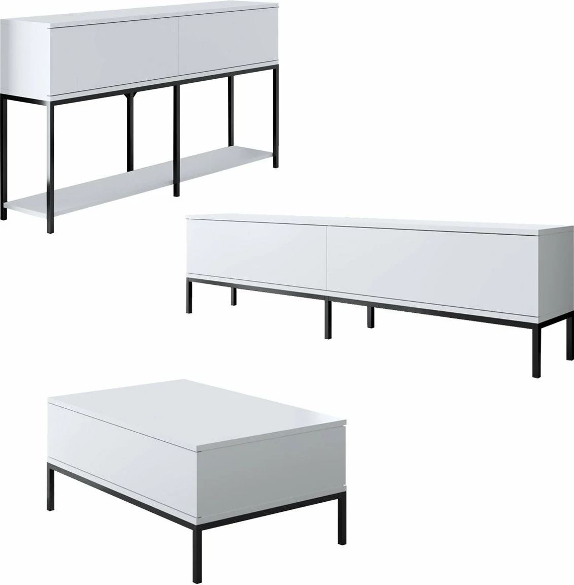 Set mobiljesh për dhomë dite, Hanah Home Lord, e zezë dhe e bardhë