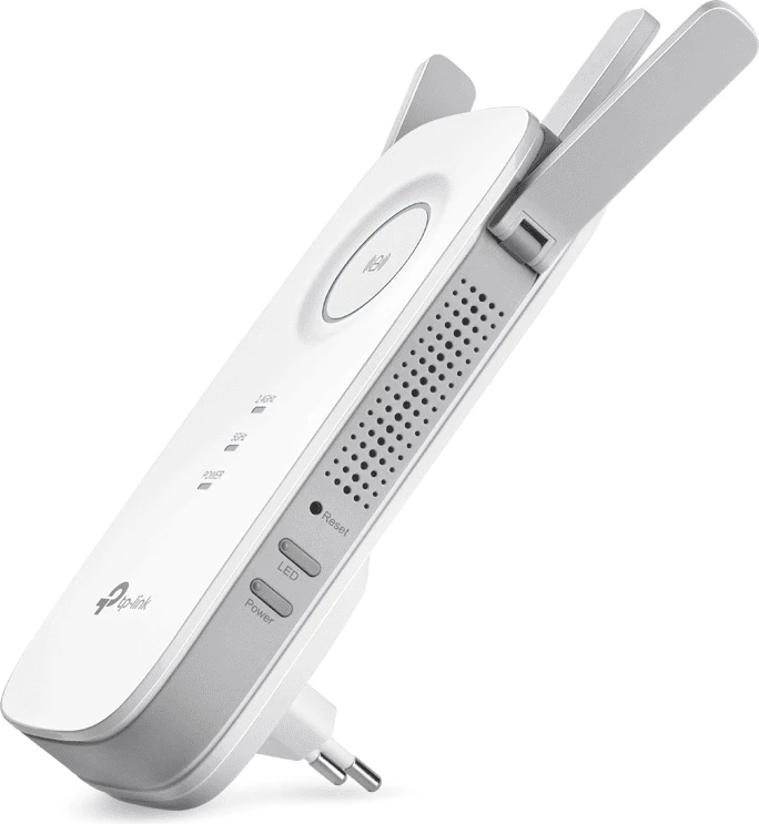 Përsëritës Wi‑Fi, TP-Link RE450, AC1750 dual-band, 3 antena, portë Gigabit, e bardhë