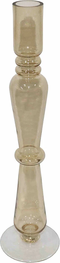 Mbajtëse qirinjsh Ballon, qelq, ngjyrë mjaltë, 9x9x37cm