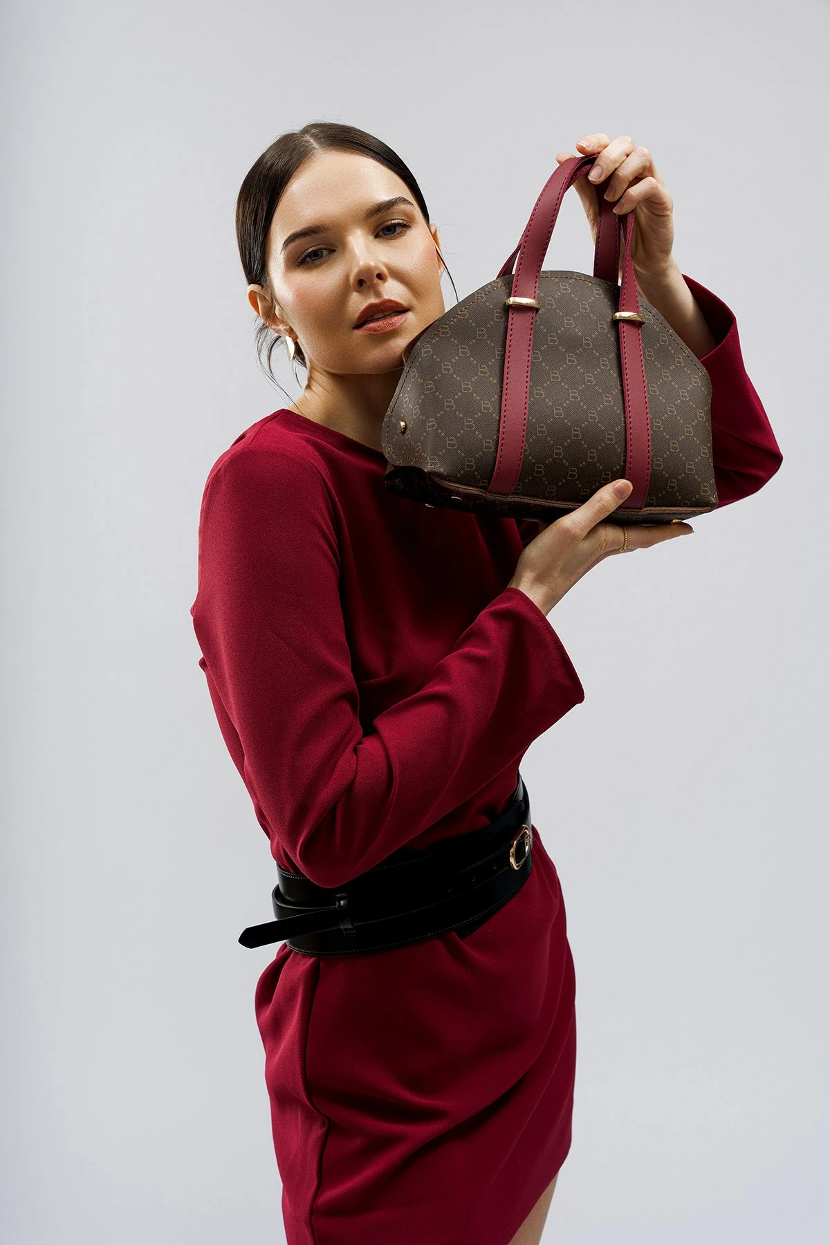 Çantë dore Lucky Bees, 1233, kafe dhe e kuqe e errët