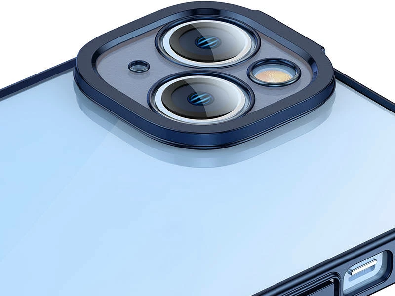 Mbështjellës Baseus Glitter me xham të temperuar për iPhone 14 Plus, Blu, set