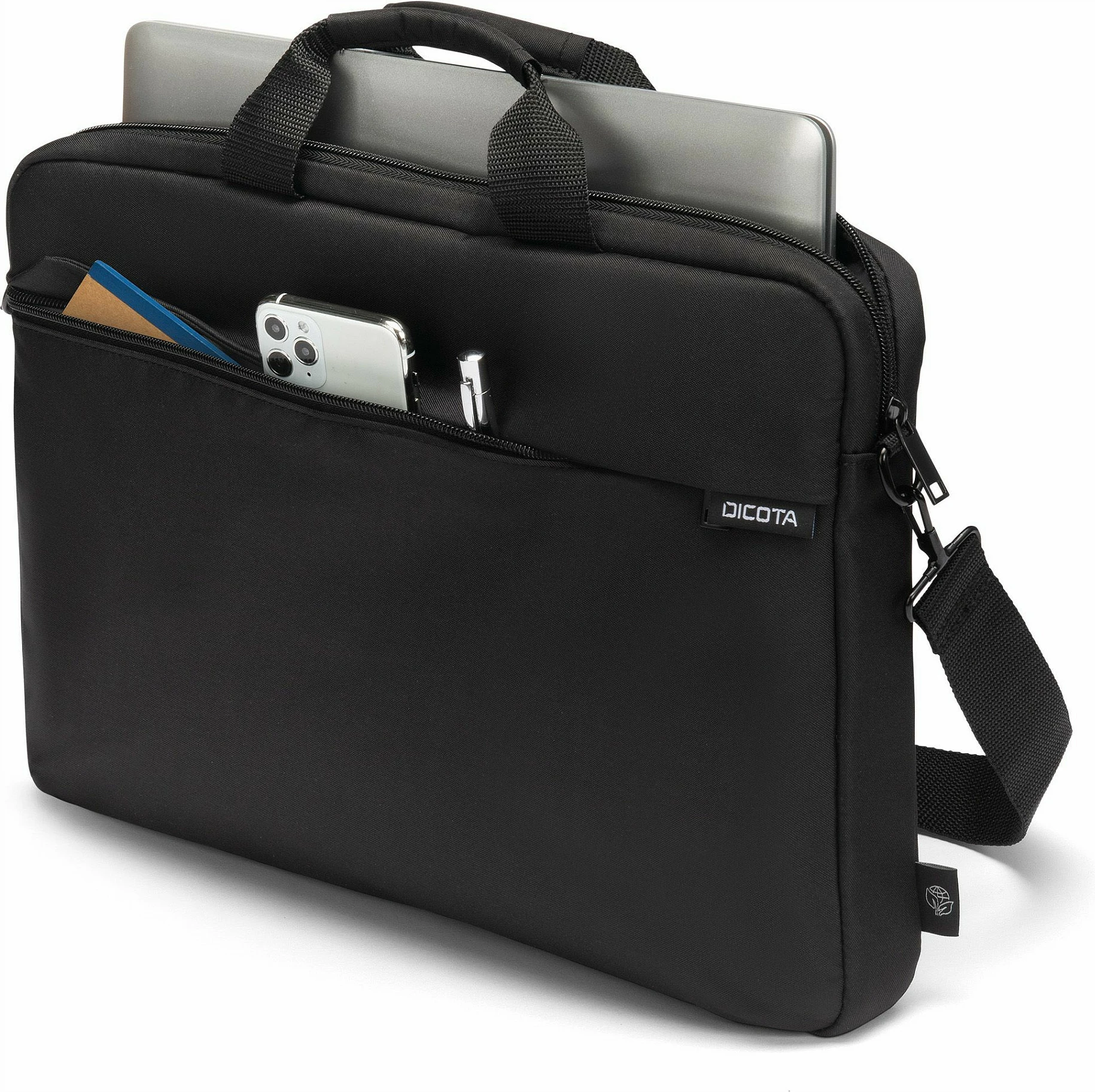 Kasë DICOTA D32092-RPET për laptop 16 inç, material i ricikluar, e zezë