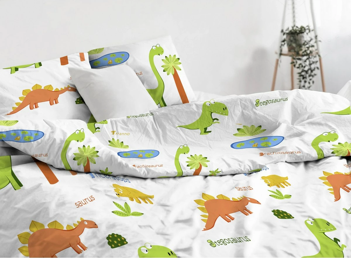 Set mbulesë për jorgan një person, L'essentiel, Dinolar, e bardhë