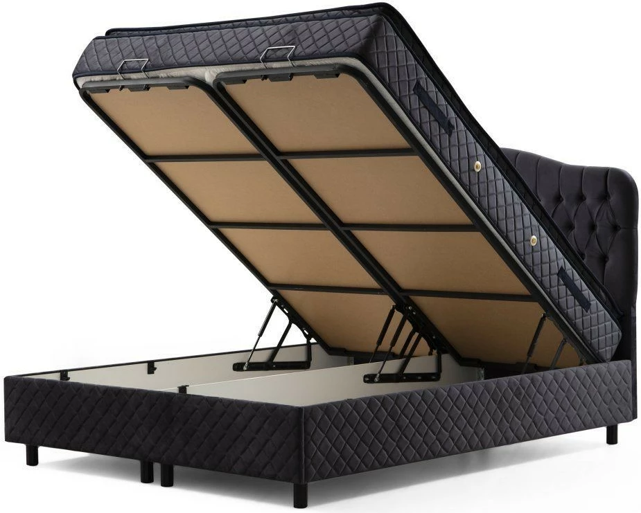 Set dysheku, baza dhe shtrati, ngjyrë antracit, Skye Decor, 140x200 v2