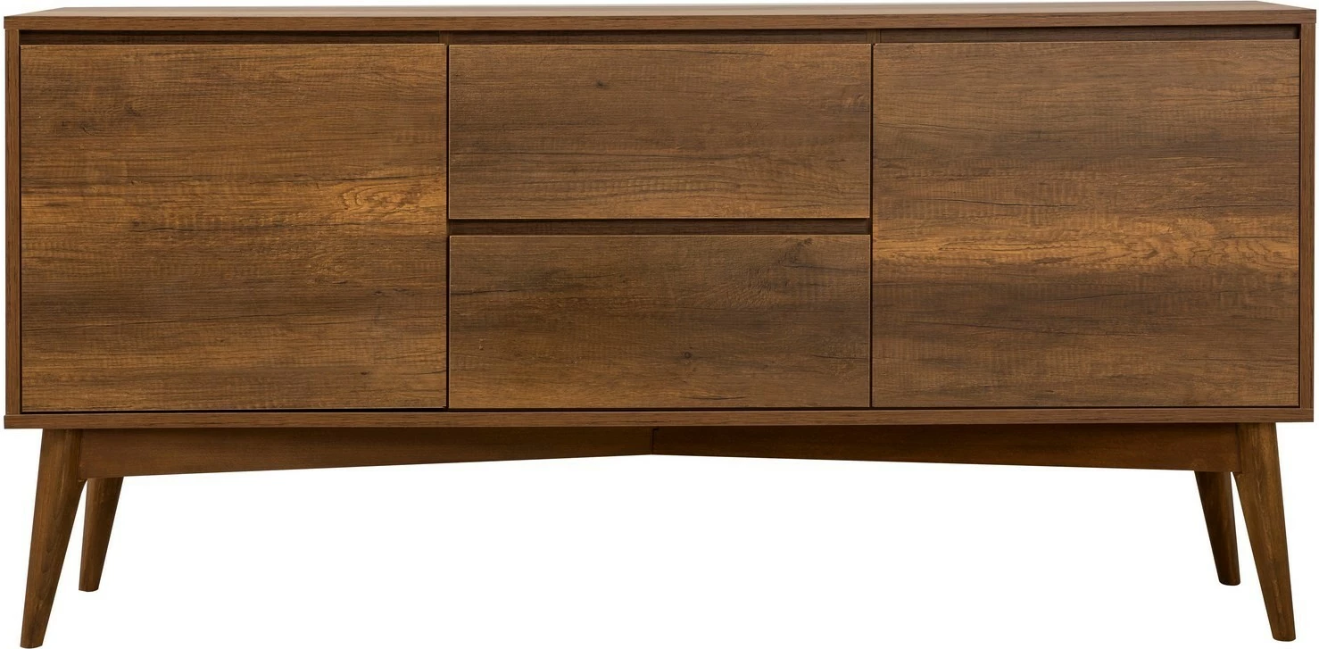 Set tavolinë me karrige dhe konsol, zgjatues, 7 pjesë, Skye Decor, Vina 03 0701, ngjyrë arre, gri