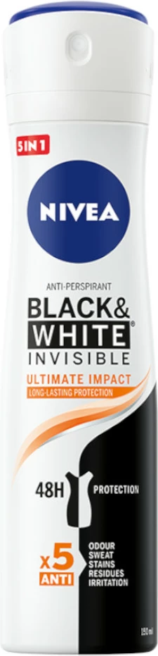Deodorant spray për femra Nivea Black & White Invisible Ultimate Impact, 150ml