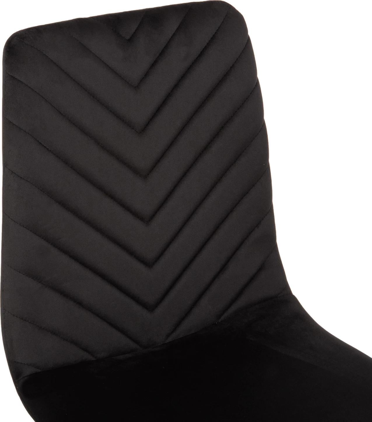 Karrige ngrënieje LATRELL, FH8587.04, kadife e zezë & këmbë metalike të zeza, 43x54x88H cm., set prej 4 copësh