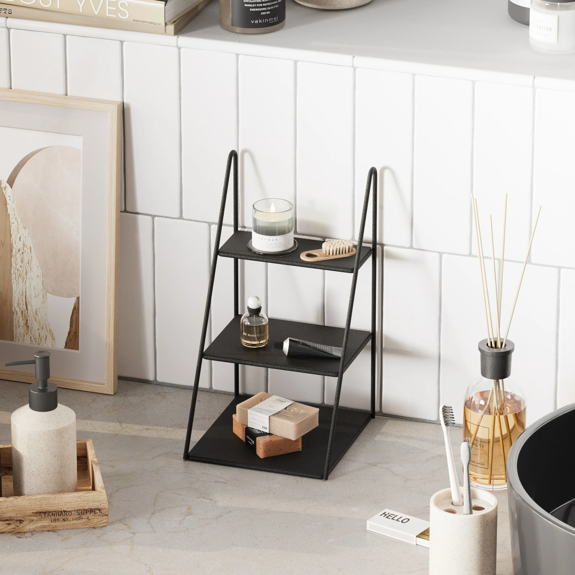 Aksesor dekorativ metalik, dizajn Aberto, Kalımnos, ngjyrë e zezë