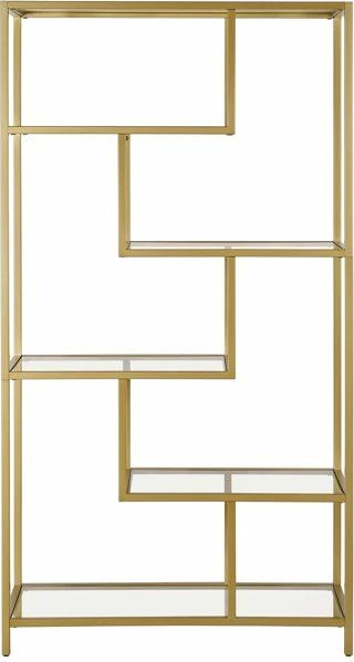 Raft librash dekorativ, ngjyrë ari, xham transparent, Skye Decor, By-30