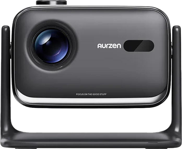 Projektor mini Aurzen BOOM mini, Full HD 1080p, Google TV, 500 ANSI, 20W Dolby Audio, 2GB/16GB, set me çantë, gri/e zezë