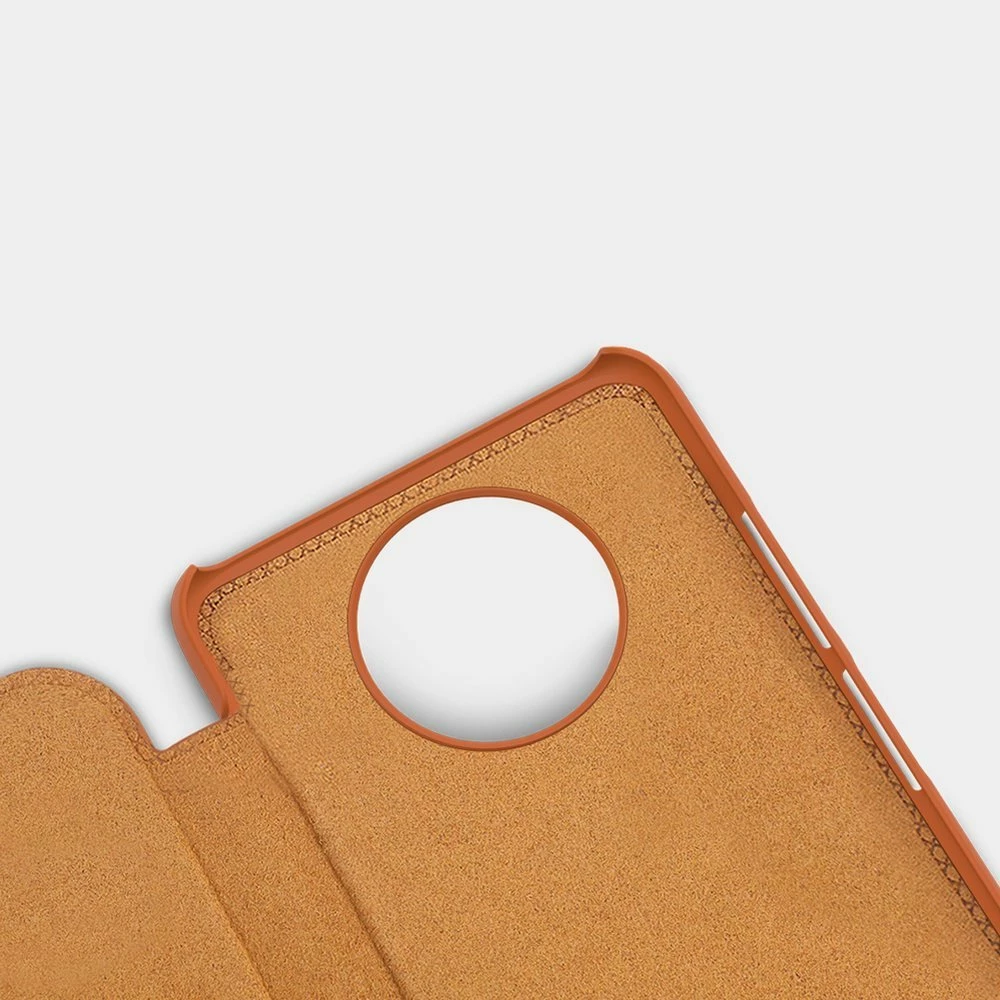 Mbështjellës Nillkin Qin për Xiaomi Redmi Note 9T 5G, lëkurë, kafe