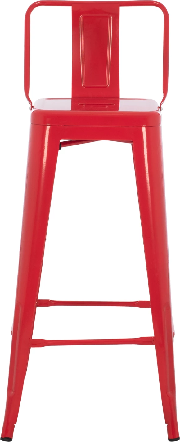 Karrige për bar metalike Melita me shpinë, ngjyrë e kuqe, FH8643.04, 43x43x100 cm