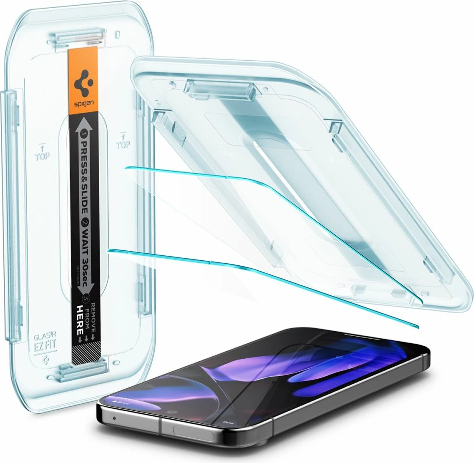 Xham i temperuar Spigen Glas.tR EZ Fit për Google Pixel 9 / 9 Pro, 2 copë