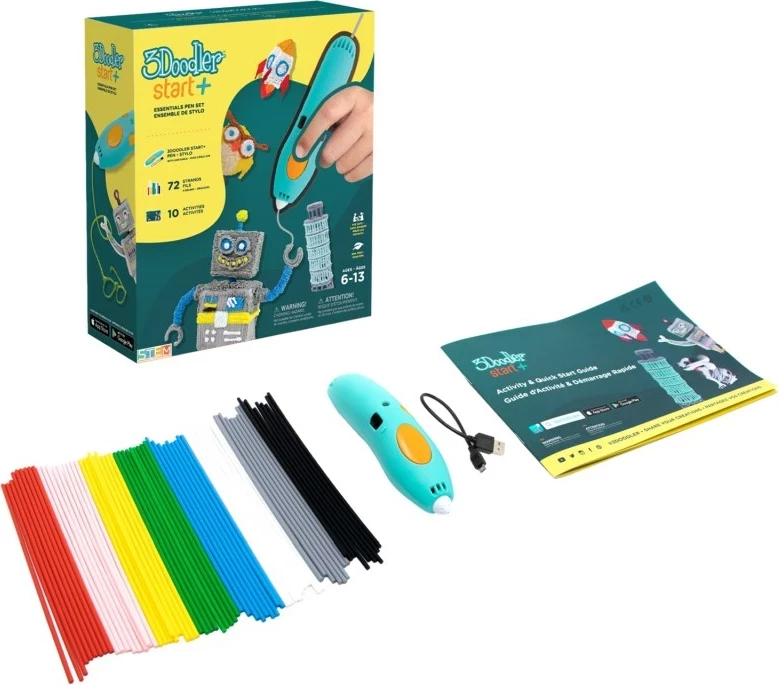 3D stilolaps 3Doodler Start Plus, 0.77 mm, Turquoise, Yellow