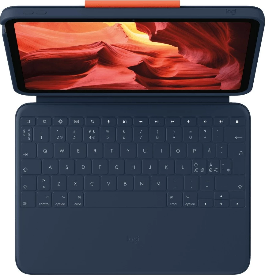 Mbështjellës me tastierë Logitech Rugged Combo 4 për tablet, ngjyrë blu