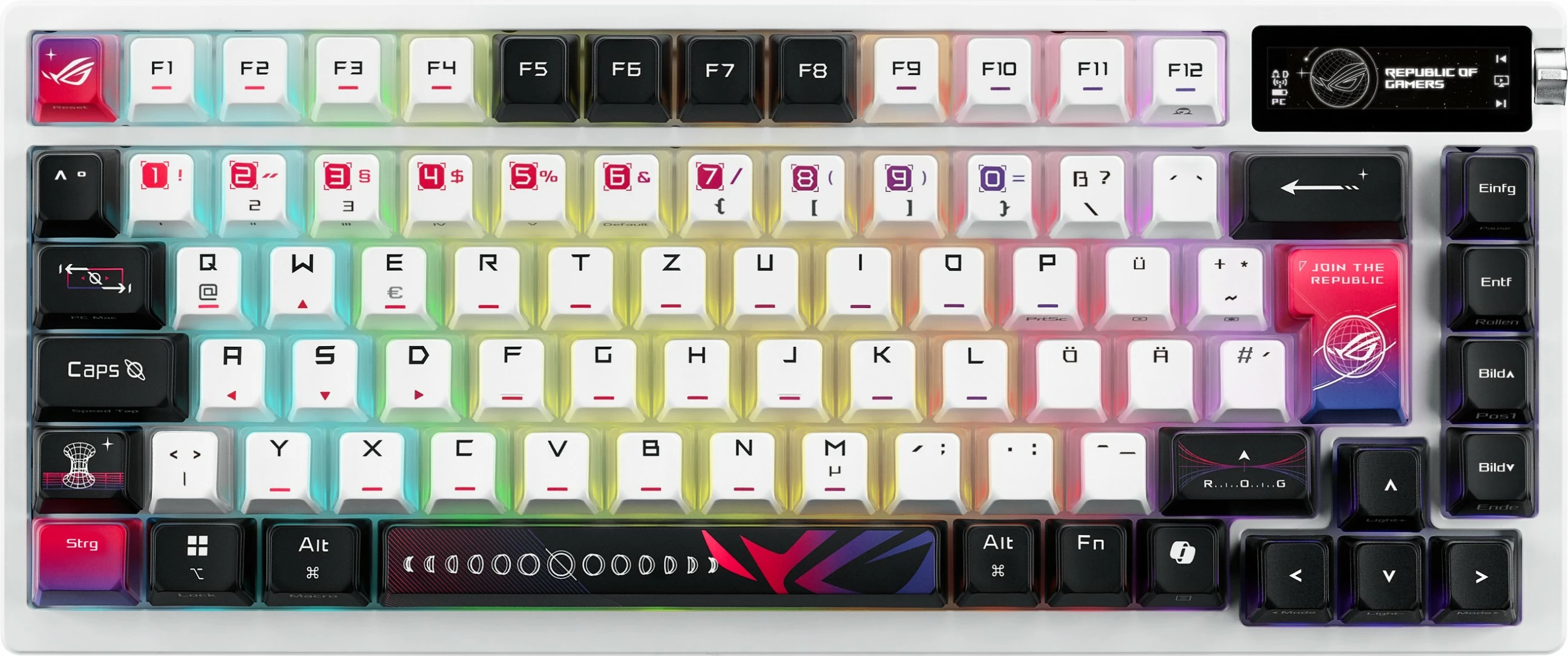 Tastaturë gaming ASUS ROG Azoth X DE, mekanike, RGB, 75%, e bardhë