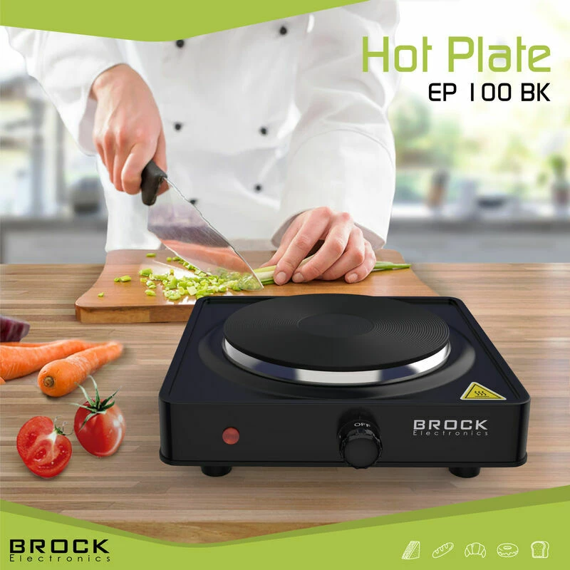 Rešo elektrike Brock EP 100 BK 1500W pllakë 18.5cm, e zezë
