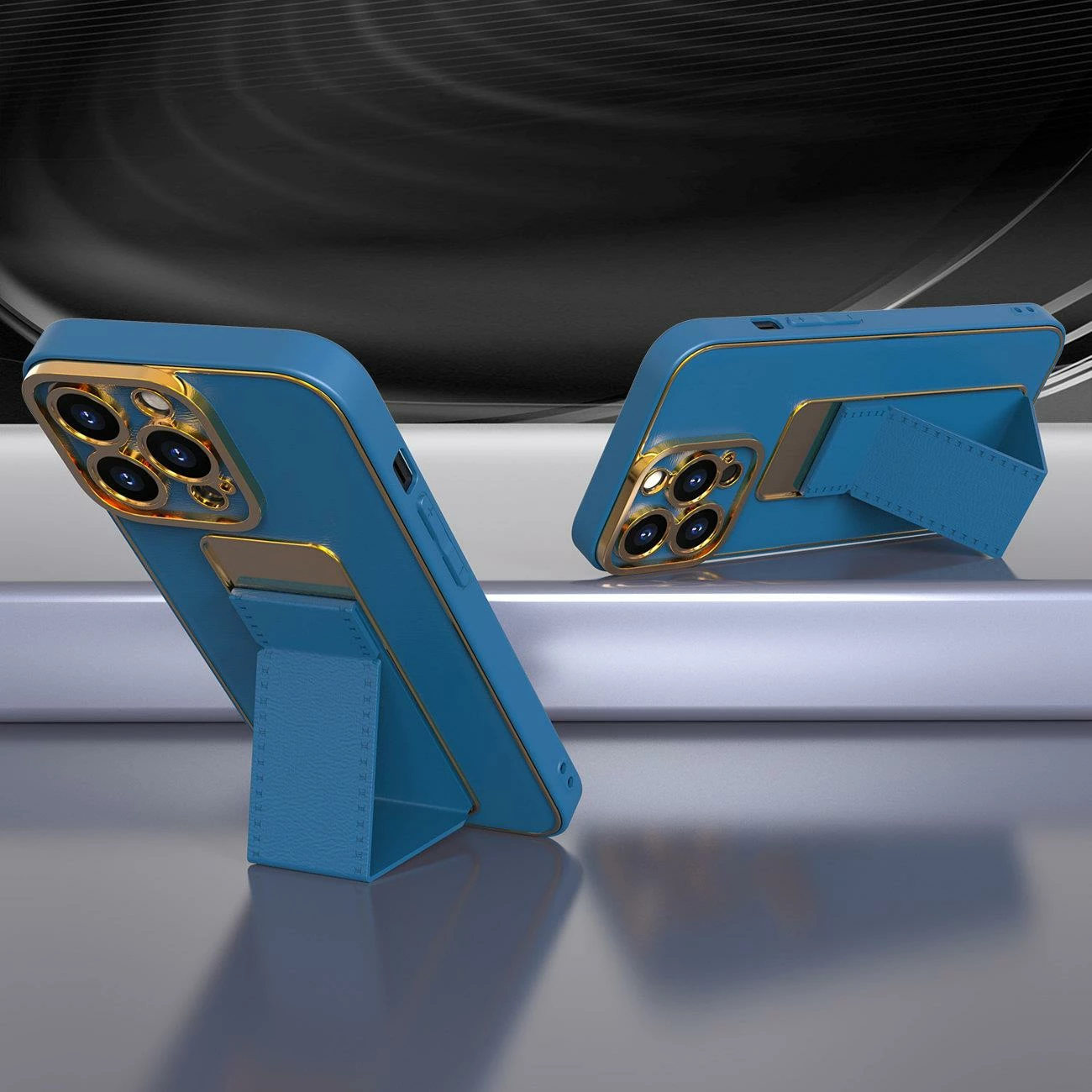 Mbështjellës Hurtel Kickstand Case për Samsung Galaxy A12 5G, silikon, me mbajtëse, zi