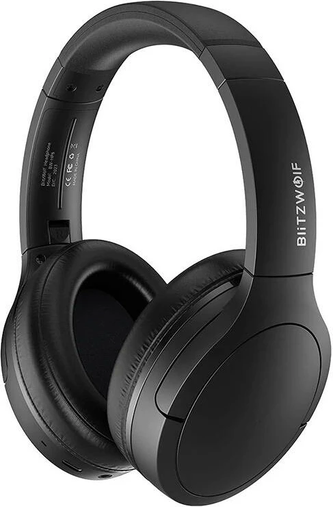 Kufje wireless BlitzWolf BW-HP6, over-ear, Bluetooth 5.2, ANC, Gaming Mode, e zezë