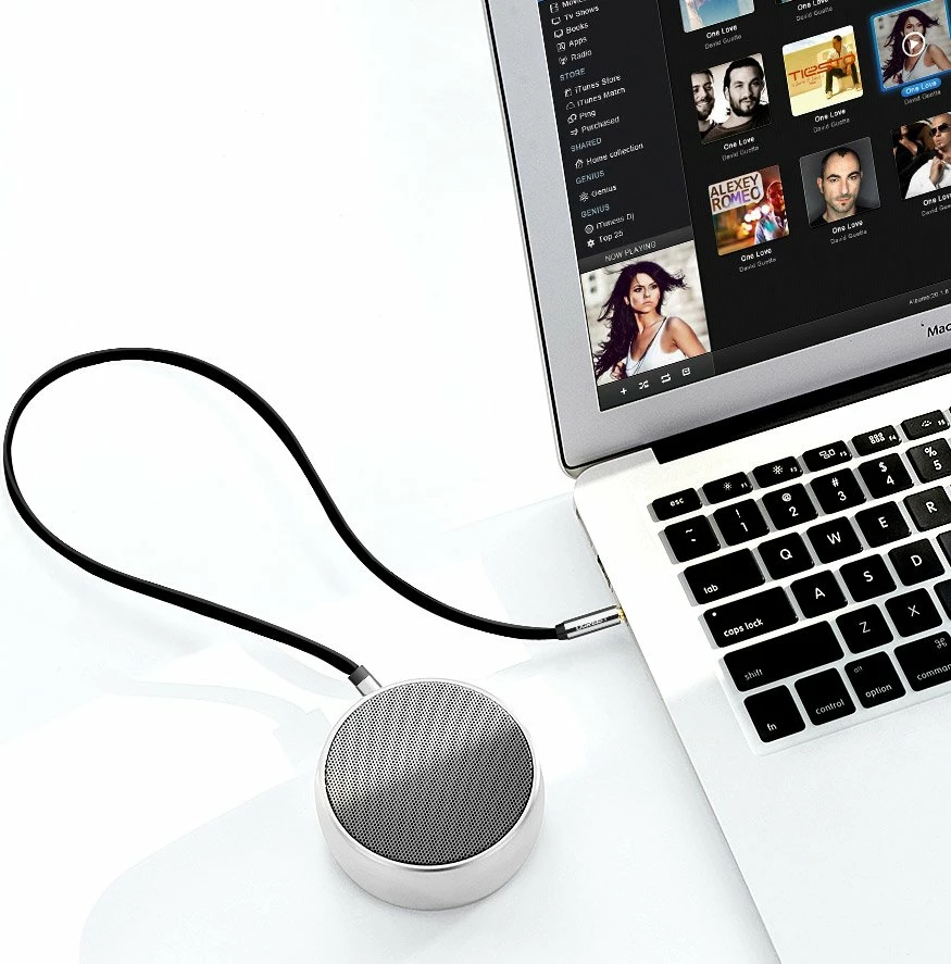 Kabllo audio AUX Ugreen 10599, 3.5 mm mini jack, 2m, Argjendtë