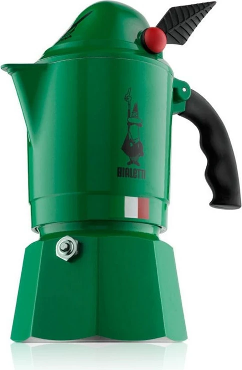 Moka pot Bialetti Moka Break Alpina, 3 filxhanë, alumini, e gjelbër