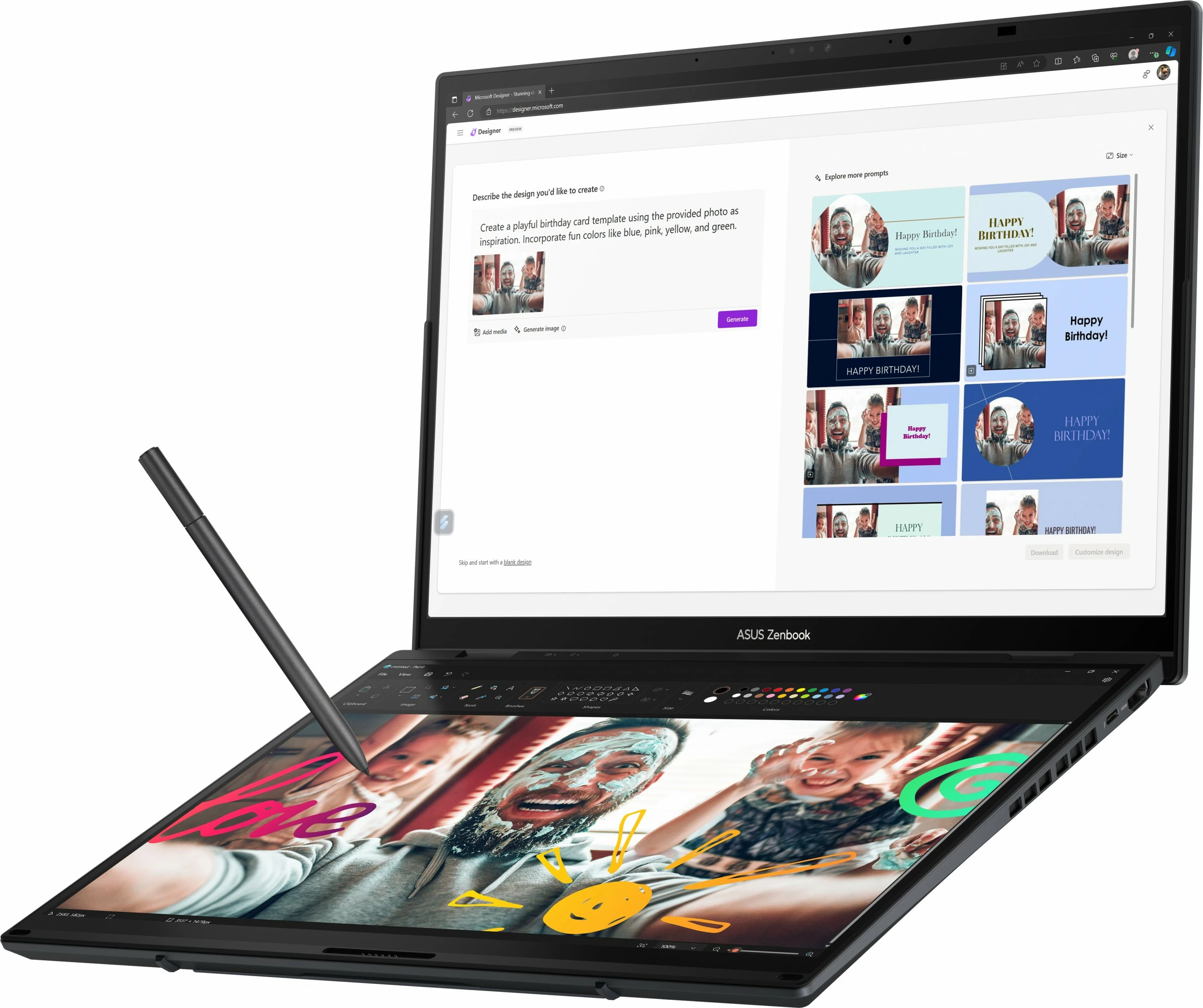 Kompjuter ASUS Zenbook Duo UX8406CA-PZ195X, Core Ultra 9 285H, 32GB/2TB, 14" OLED Touch, Win11 Pro